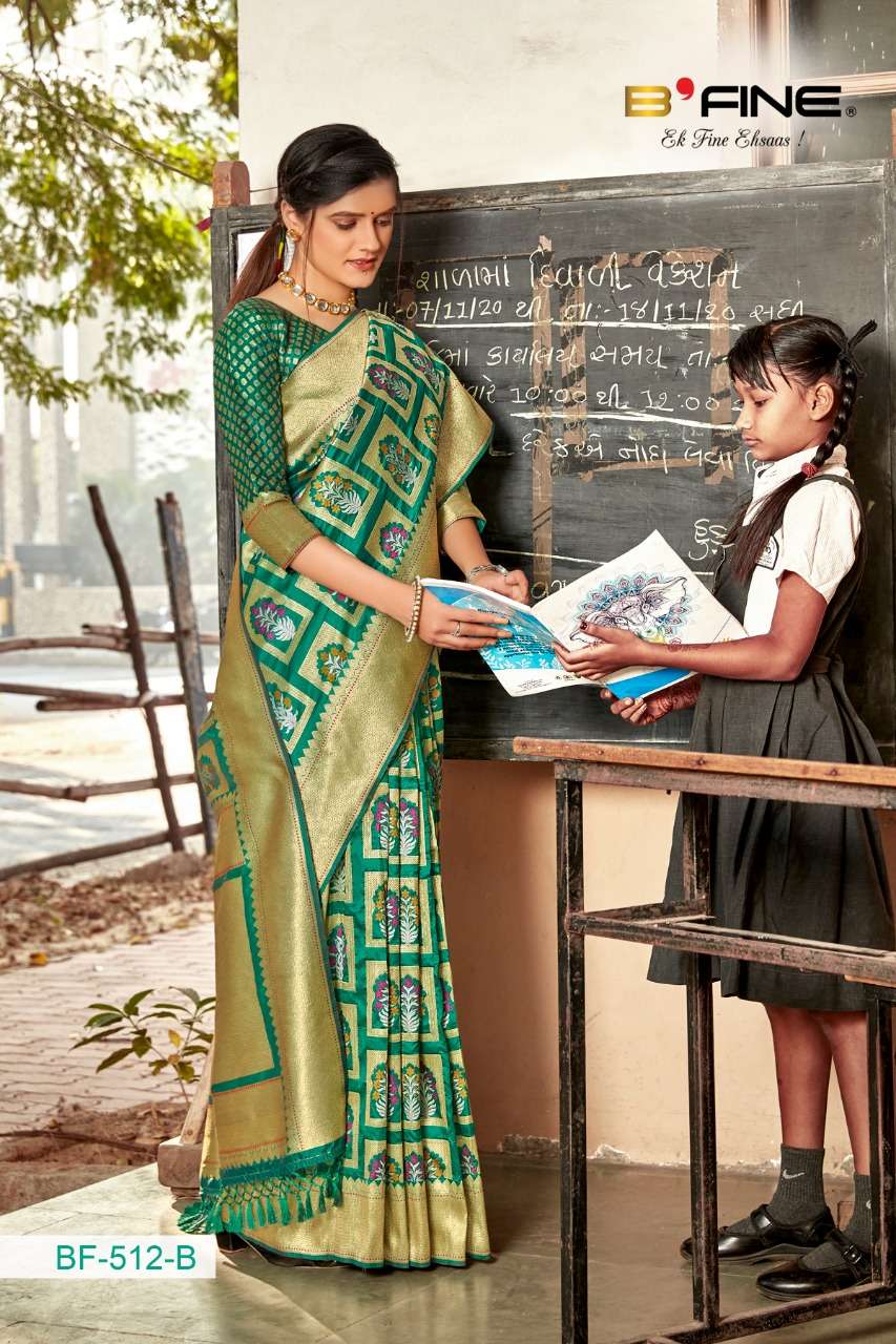 PATHSHALA BY BFINE 512-A TO 514-D SERIES INDIAN TRADITIONAL WEAR COLLECTION BEAUTIFUL STYLISH FANCY COLORFUL PARTY WEAR & OCCASIONAL WEAR SILK SAREES AT WHOLESALE PRICE