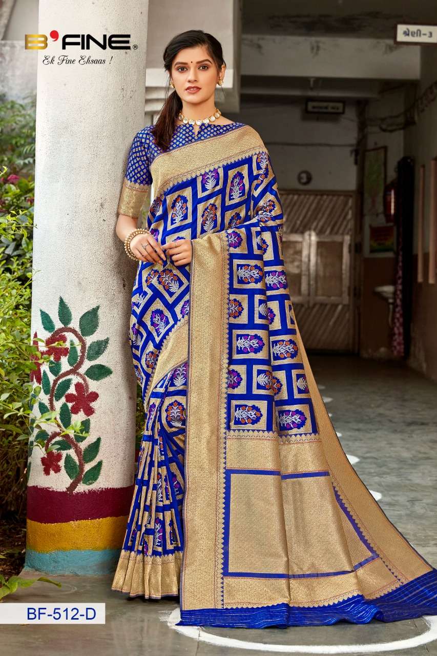 PATHSHALA BY BFINE 512-A TO 514-D SERIES INDIAN TRADITIONAL WEAR COLLECTION BEAUTIFUL STYLISH FANCY COLORFUL PARTY WEAR & OCCASIONAL WEAR SILK SAREES AT WHOLESALE PRICE
