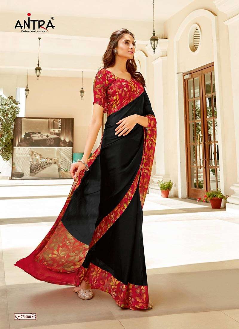 CRAZY GIRL BY ANTRA 73461 TO 73470 SERIES INDIAN TRADITIONAL WEAR COLLECTION BEAUTIFUL STYLISH FANCY COLORFUL PARTY WEAR & OCCASIONAL WEAR MOSS CHIFFON SAREES AT WHOLESALE PRICE