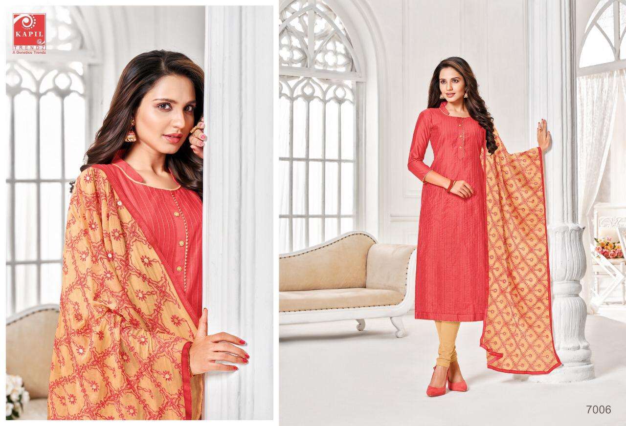 NOORI BY KAPIL TRENDZ 7001 TO 7012 SERIES BEAUTIFUL WINTER COLLECTION SUITS STYLISH FANCY COLORFUL CASUAL WEAR & ETHNIC WEAR CHANDERI/SATIN/SILK DRESSES AT WHOLESALE PRICE
