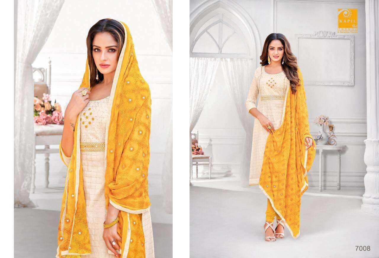 NOORI BY KAPIL TRENDZ 7001 TO 7012 SERIES BEAUTIFUL WINTER COLLECTION SUITS STYLISH FANCY COLORFUL CASUAL WEAR & ETHNIC WEAR CHANDERI/SATIN/SILK DRESSES AT WHOLESALE PRICE