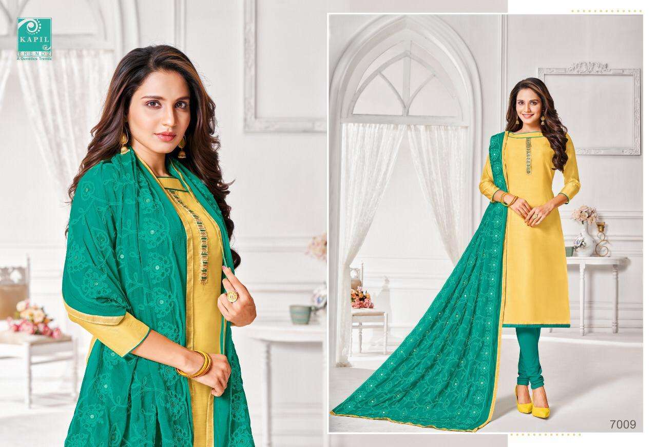 NOORI BY KAPIL TRENDZ 7001 TO 7012 SERIES BEAUTIFUL WINTER COLLECTION SUITS STYLISH FANCY COLORFUL CASUAL WEAR & ETHNIC WEAR CHANDERI/SATIN/SILK DRESSES AT WHOLESALE PRICE