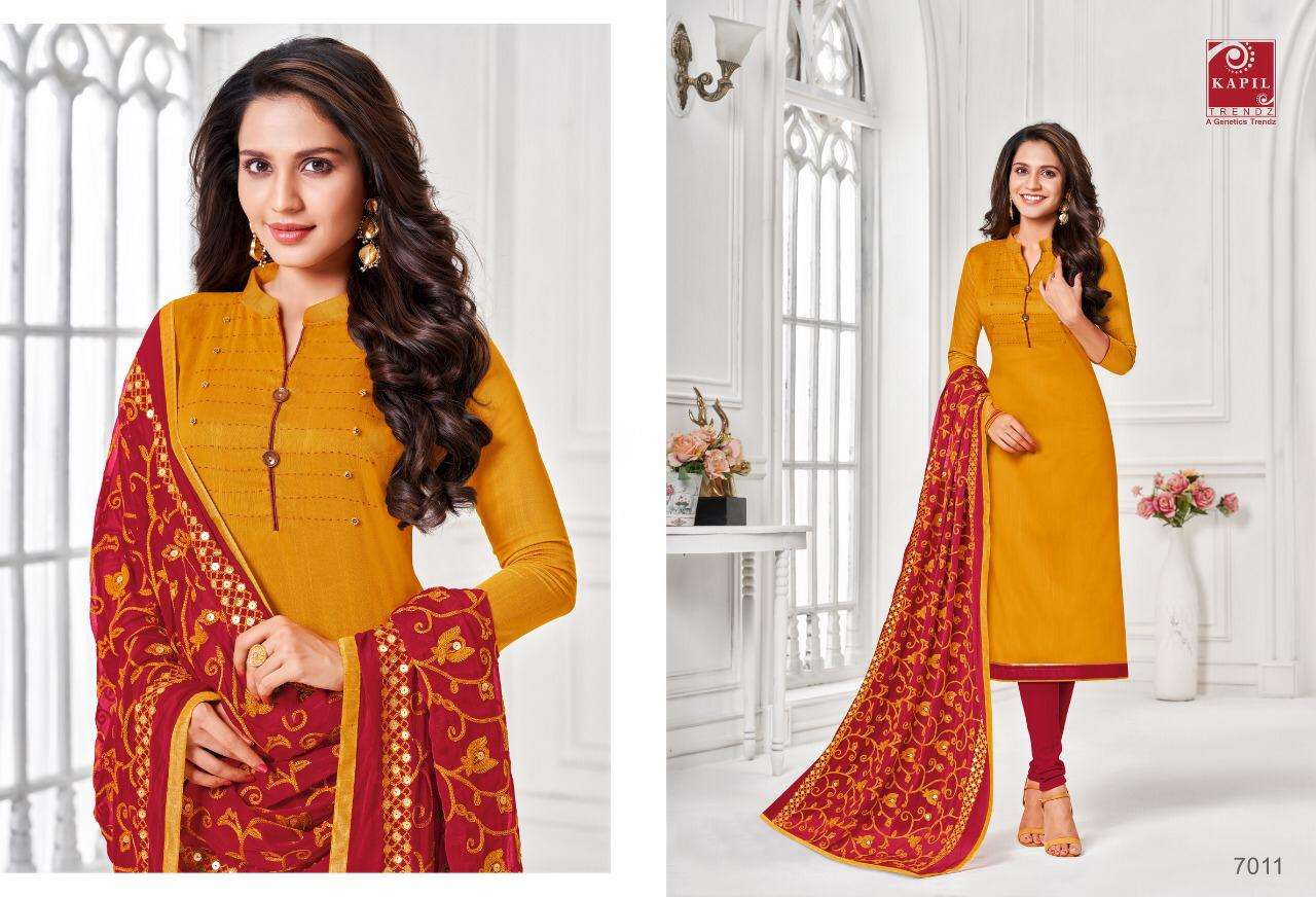 NOORI BY KAPIL TRENDZ 7001 TO 7012 SERIES BEAUTIFUL WINTER COLLECTION SUITS STYLISH FANCY COLORFUL CASUAL WEAR & ETHNIC WEAR CHANDERI/SATIN/SILK DRESSES AT WHOLESALE PRICE