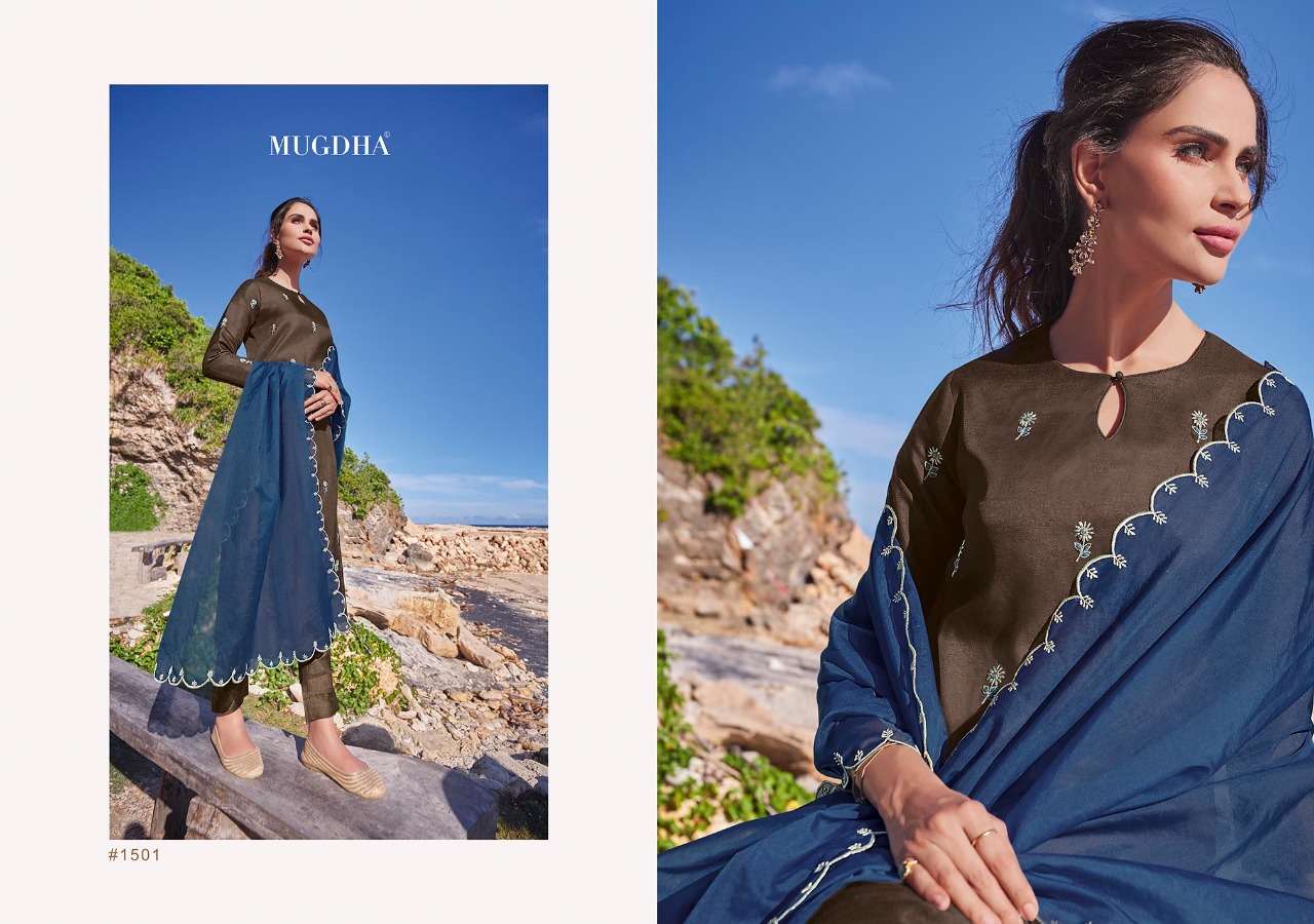 MIRAYA BY MUGDHA 1501 TO 1507 SERIES BEAUTIFUL SUITS COLORFUL STYLISH FANCY CASUAL WEAR & ETHNIC WEAR PURE TUSSAR SILK DRESSES AT WHOLESALE PRICE