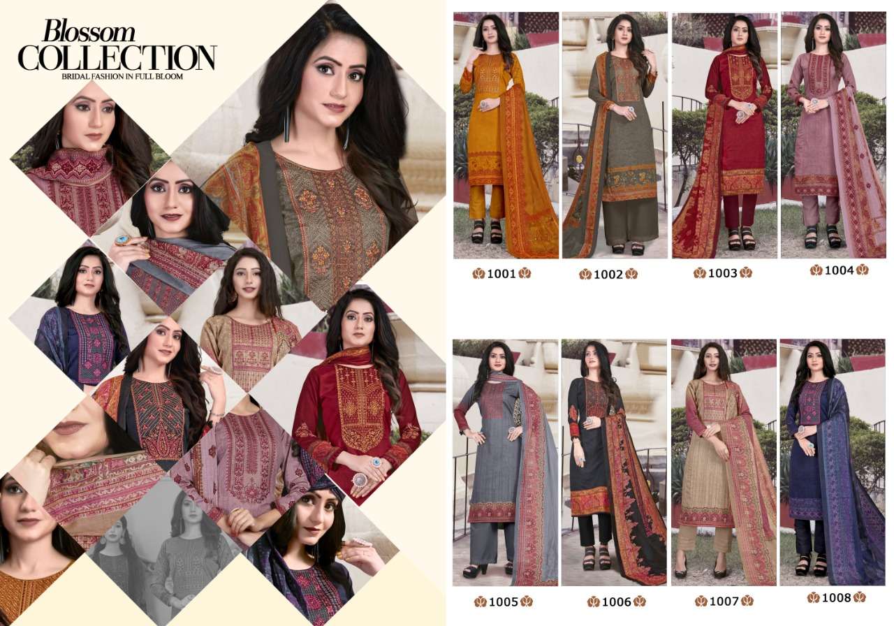 ALISHA BY FLOREON TRENDS 1001 TO 1008 SERIES BEAUTIFUL SUITS COLORFUL STYLISH FANCY CASUAL WEAR & ETHNIC WEAR GLACE COTTON SATIN PRINT EMBROIDERED DRESSES AT WHOLESALE PRICE