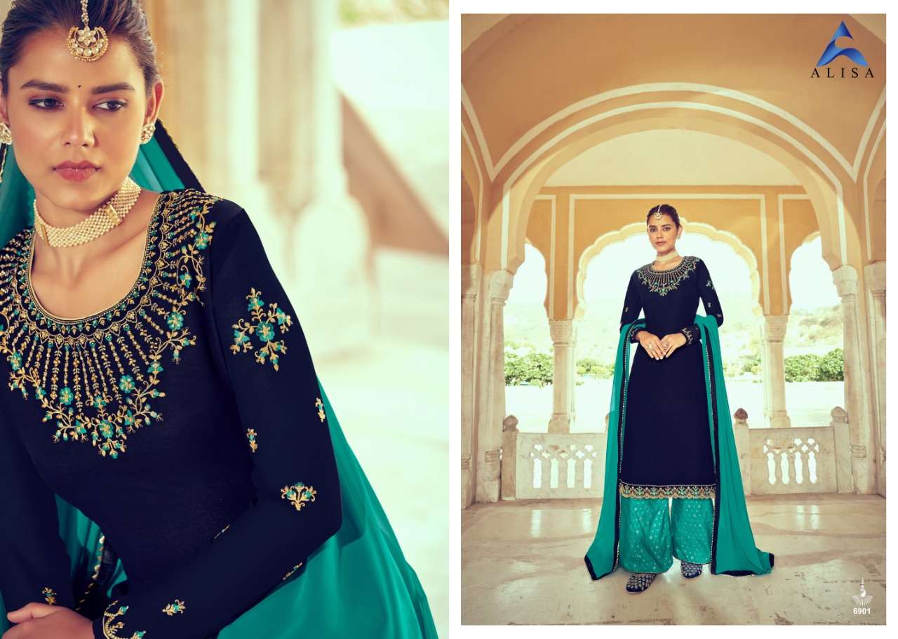 KASHI BY ALISA 6901 TO 6904 SERIES BEAUTIFUL SUITS COLORFUL STYLISH FANCY CASUAL WEAR & ETHNIC WEAR FAUX GEORGETTE DRESSES AT WHOLESALE PRICE