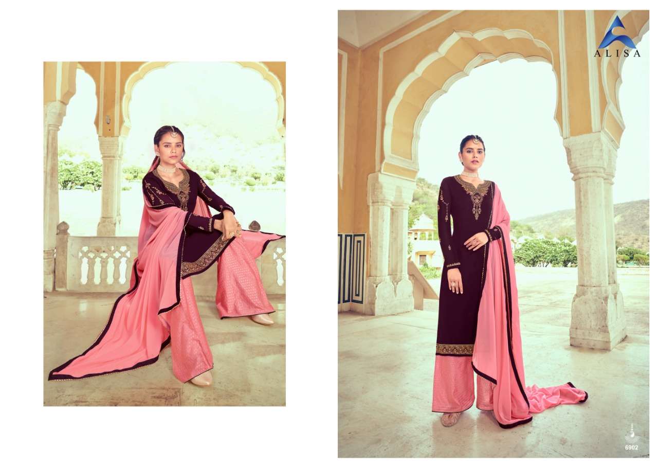 KASHI BY ALISA 6901 TO 6904 SERIES BEAUTIFUL SUITS COLORFUL STYLISH FANCY CASUAL WEAR & ETHNIC WEAR FAUX GEORGETTE DRESSES AT WHOLESALE PRICE