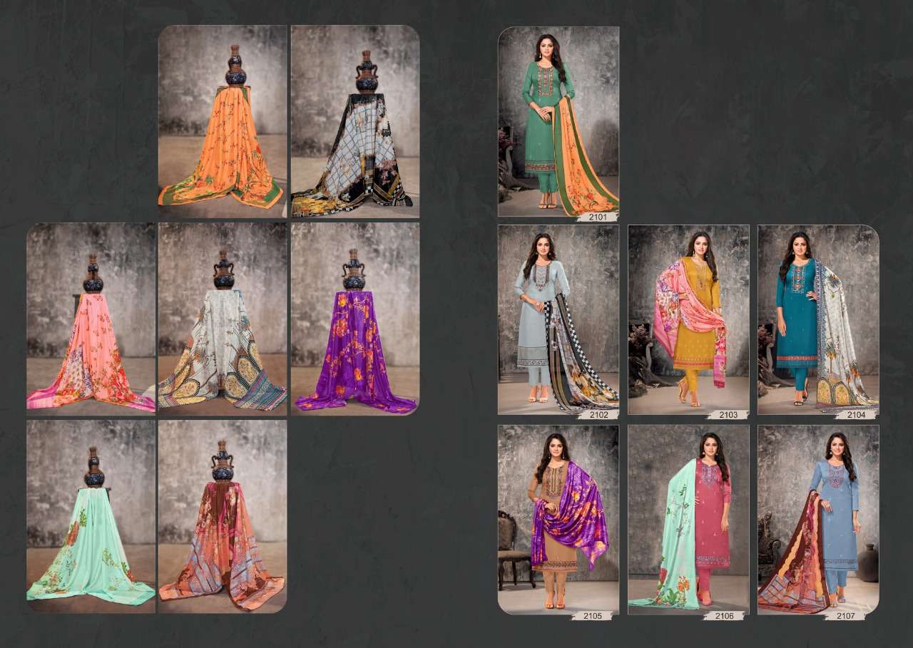 ORRLY VOL-4 BY ORRLY 2101 TO 2107 SERIES BEAUTIFUL SUITS COLORFUL STYLISH FANCY CASUAL WEAR & ETHNIC WEAR JAM COTTON EMBROIDERED DRESSES AT WHOLESALE PRICE