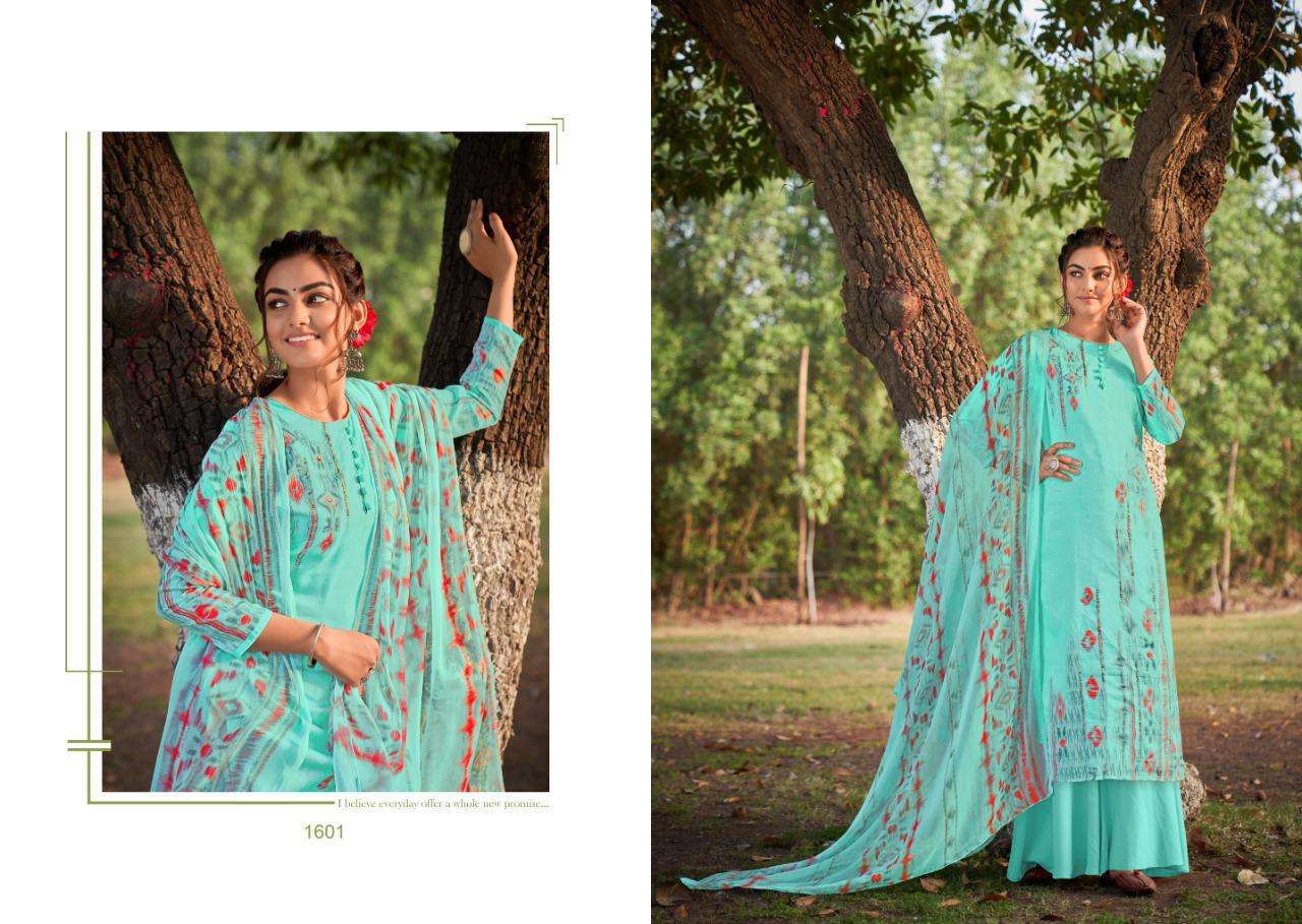 INARA BY KAY VEE 1601 TO 1608 SERIES BEAUTIFUL SUITS COLORFUL STYLISH FANCY CASUAL WEAR & ETHNIC WEAR PURE GLACE COTTON DIGITAL PRINT EMBROIDERED DRESSES AT WHOLESALE PRICE