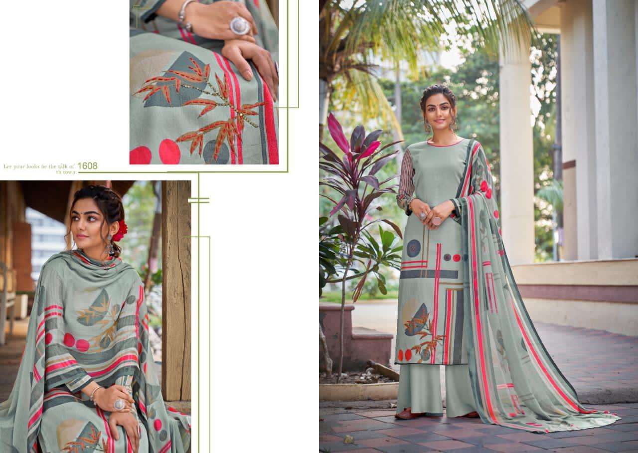 INARA BY KAY VEE 1601 TO 1608 SERIES BEAUTIFUL SUITS COLORFUL STYLISH FANCY CASUAL WEAR & ETHNIC WEAR PURE GLACE COTTON DIGITAL PRINT EMBROIDERED DRESSES AT WHOLESALE PRICE