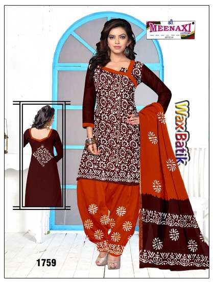 WAX BATIK BY SHREE MEENAXI COTTON BEAUTIFUL SUITS COLORFUL STYLISH FANCY CASUAL WEAR & ETHNIC WEAR PURE COTTON DRESSES AT WHOLESALE PRICE