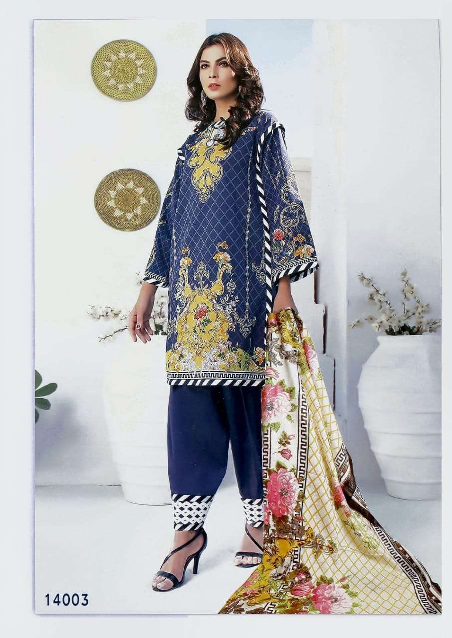 AALIYA VOL-14 BY APANA COTTON 14001 TO 14008 SERIES BEAUTIFUL COLORFUL STYLISH PRETTY PARTY WEAR CASUAL WEAR OCCASIONAL WEAR PURE COTTON DRESSES AT WHOLESALE PRICE