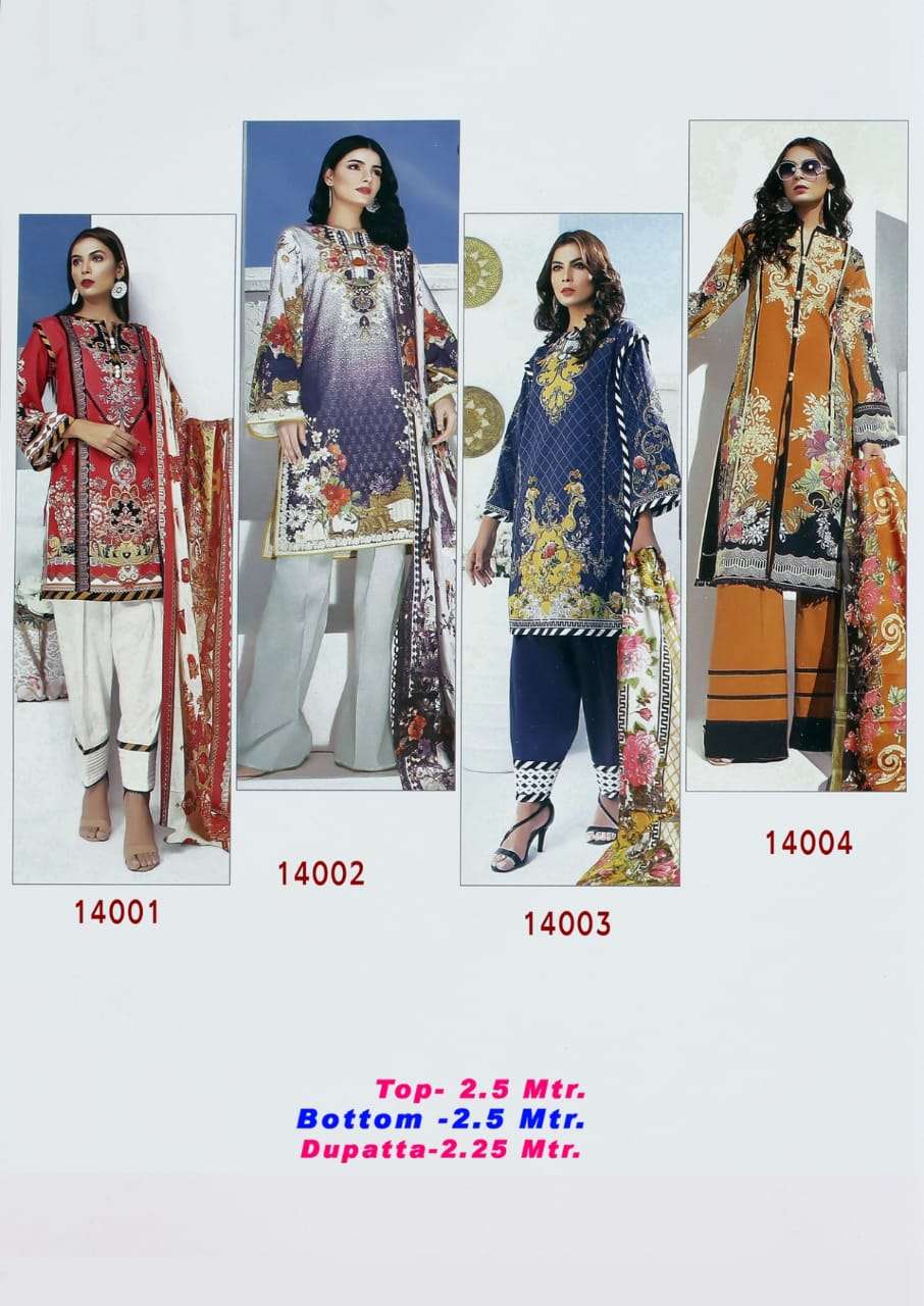 AALIYA VOL-14 BY APANA COTTON 14001 TO 14008 SERIES BEAUTIFUL COLORFUL STYLISH PRETTY PARTY WEAR CASUAL WEAR OCCASIONAL WEAR PURE COTTON DRESSES AT WHOLESALE PRICE
