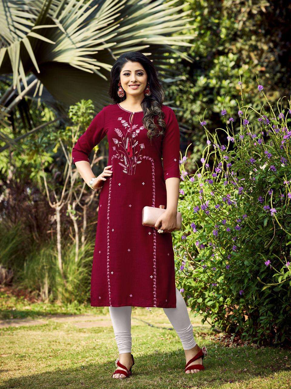 RANG PRIYA BY FIESTA 50001 TO 50007 SERIES DESIGNER STYLISH FANCY COLORFUL BEAUTIFUL PARTY WEAR & ETHNIC WEAR COLLECTION MODAL EMBROIDERY KURTIS AT WHOLESALE PRICE