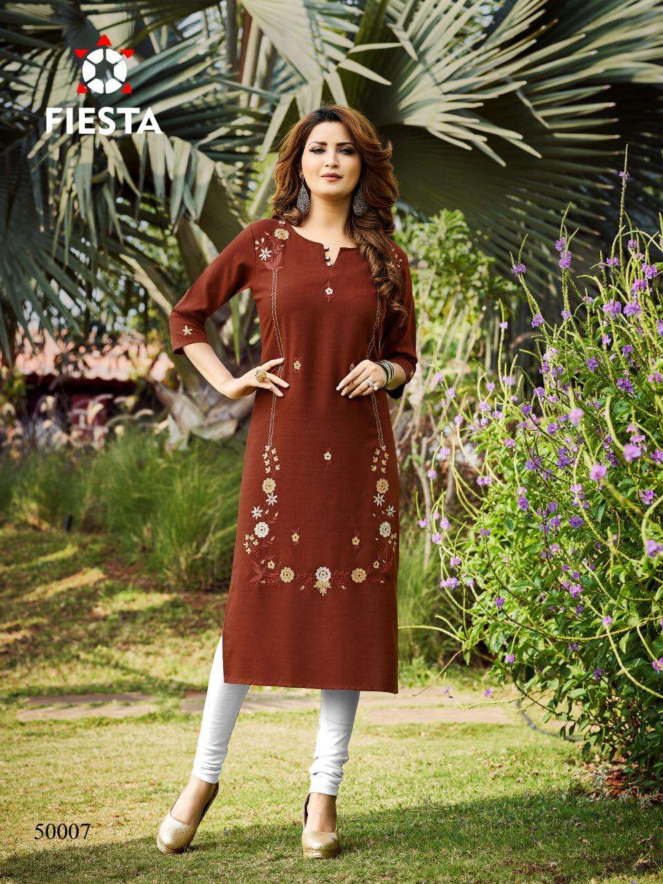 RANG PRIYA BY FIESTA 50001 TO 50007 SERIES DESIGNER STYLISH FANCY COLORFUL BEAUTIFUL PARTY WEAR & ETHNIC WEAR COLLECTION MODAL EMBROIDERY KURTIS AT WHOLESALE PRICE