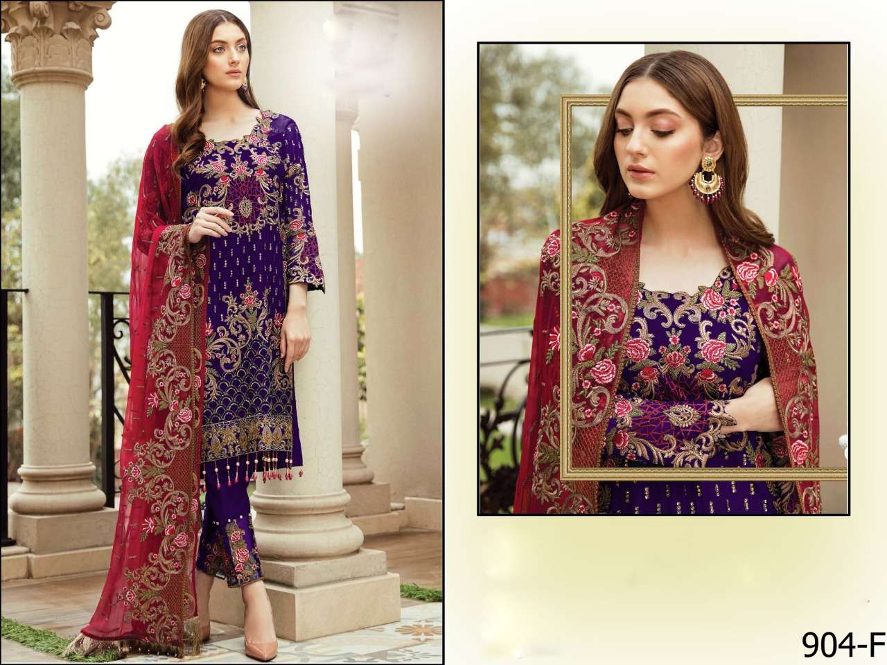 AB SHANAYA 904 COLOURS BY FASHID WHOLESALE SERIES BEAUTIFUL PAKISTANI SUITS STYLISH COLORFUL FANCY CASUAL WEAR & ETHNIC WEAR GEORGETTE EMBROIDERED DRESSES AT WHOLESALE PRICE