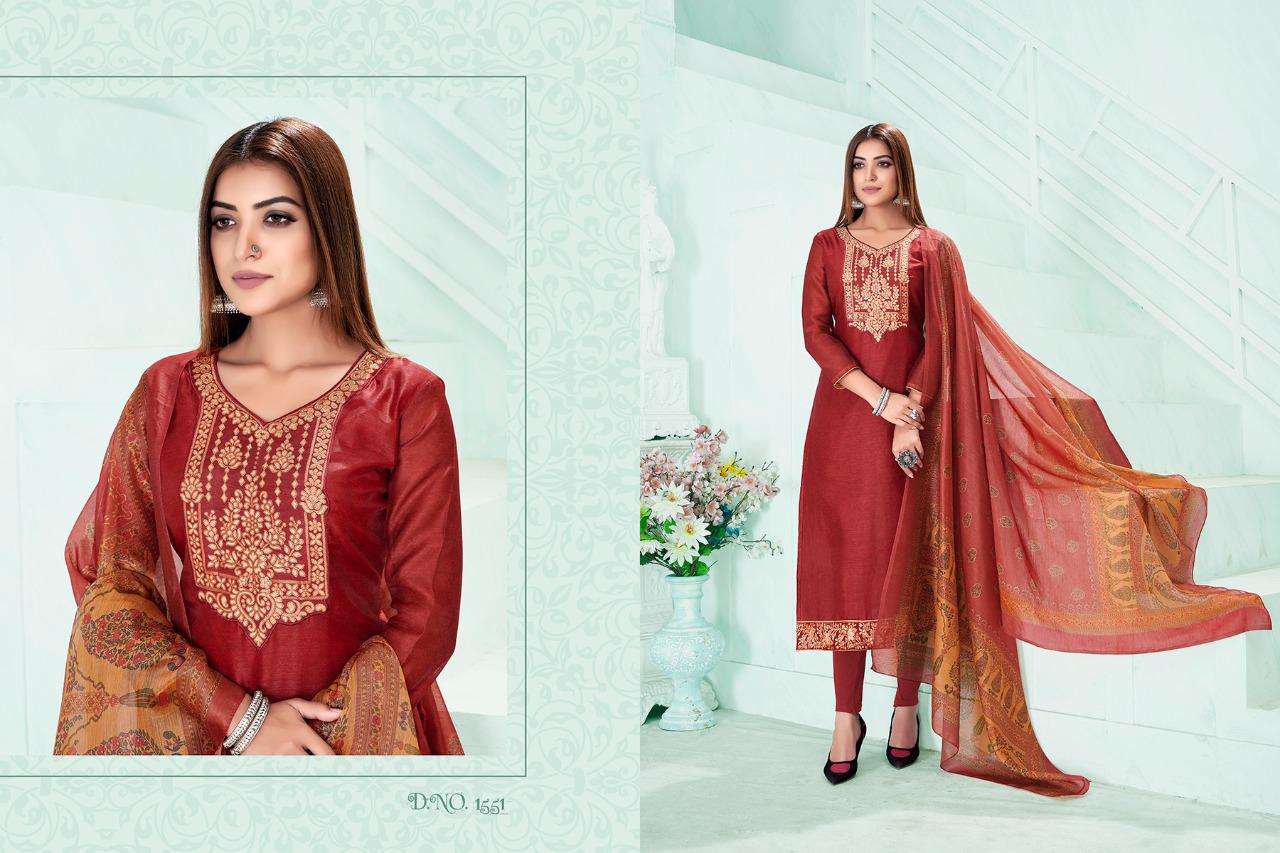 SURATI BY RANI TRENDZ 1545 TO 1555 SERIES BEAUTIFUL SUITS COLORFUL STYLISH FANCY CASUAL WEAR & ETHNIC WEAR MODAL CHANDERI DRESSES AT WHOLESALE PRICE