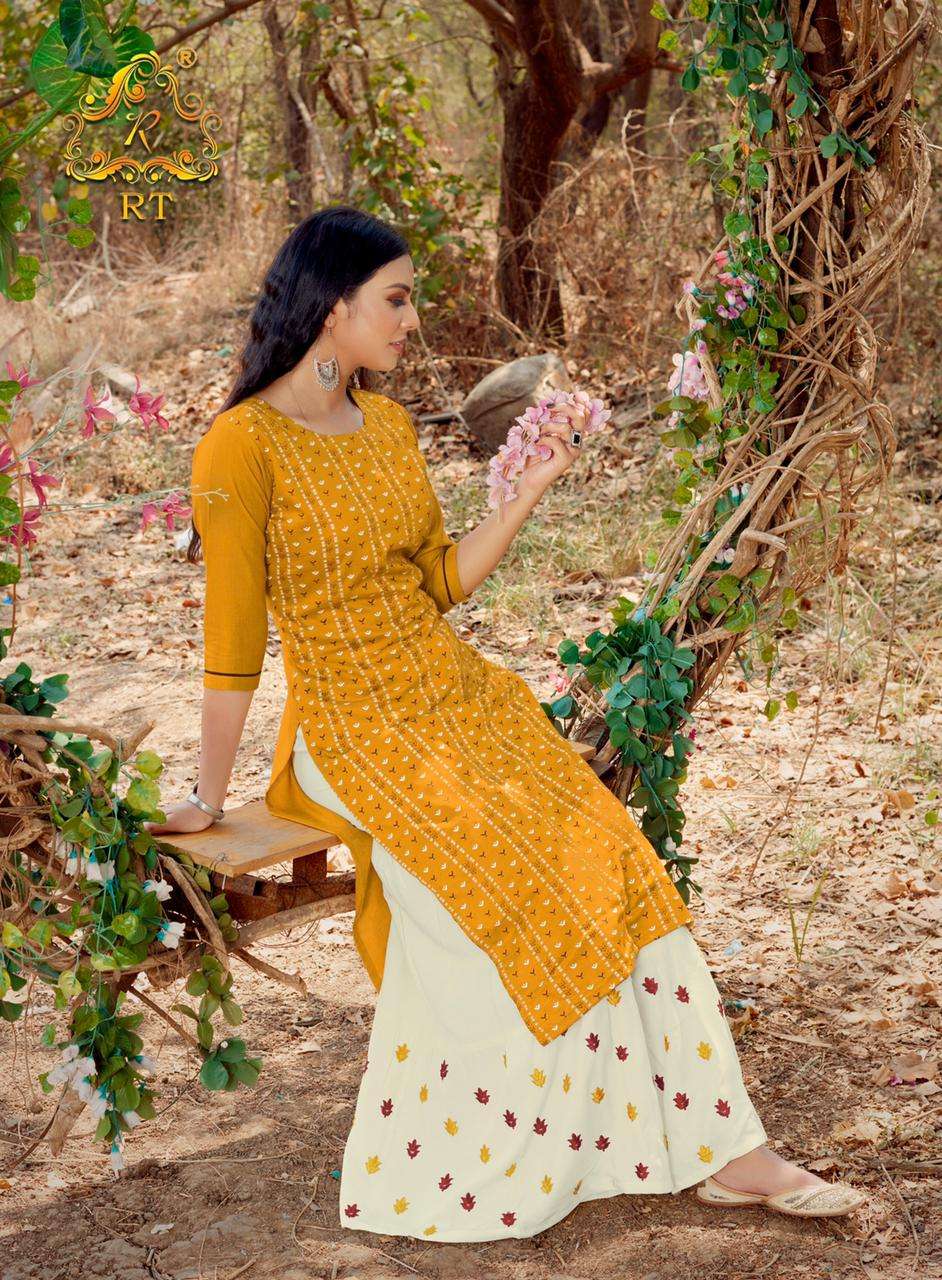 SURMAEE VOL-2 BY RT 8006 TO 8010 SERIES DESIGNER STYLISH FANCY COLORFUL BEAUTIFUL PARTY WEAR & ETHNIC WEAR COLLECTION RAYON FOIL PRINT KURTIS WITH BOTTOM AT WHOLESALE PRICE