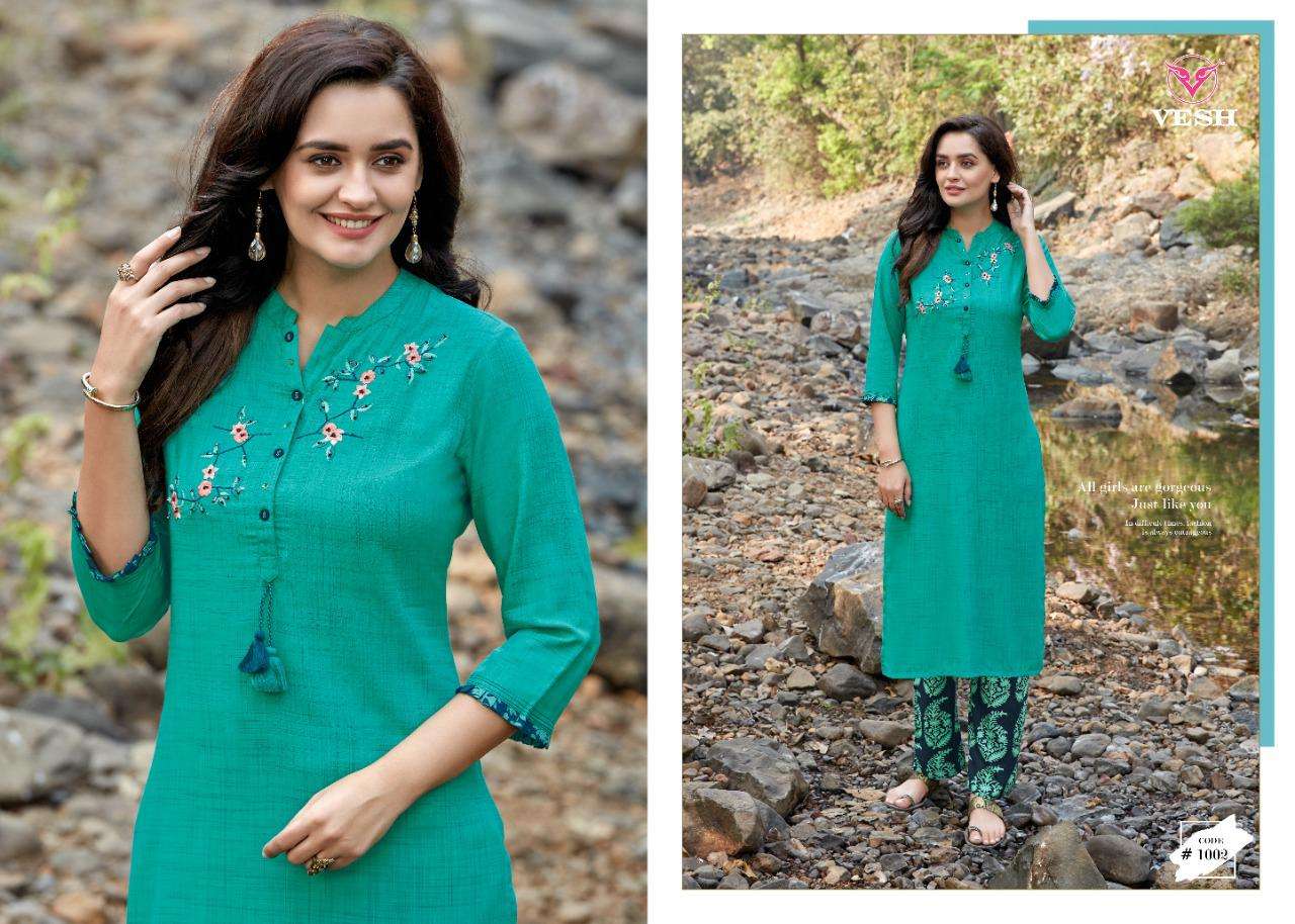 SAHELI BY VESH 1001 TO 1008 SERIES BEAUTIFUL COLORFUL STYLISH FANCY CASUAL WEAR & ETHNIC WEAR & READY TO WEAR RAYON WITH FANCY WORK KURTIS AT WHOLESALE PRICE