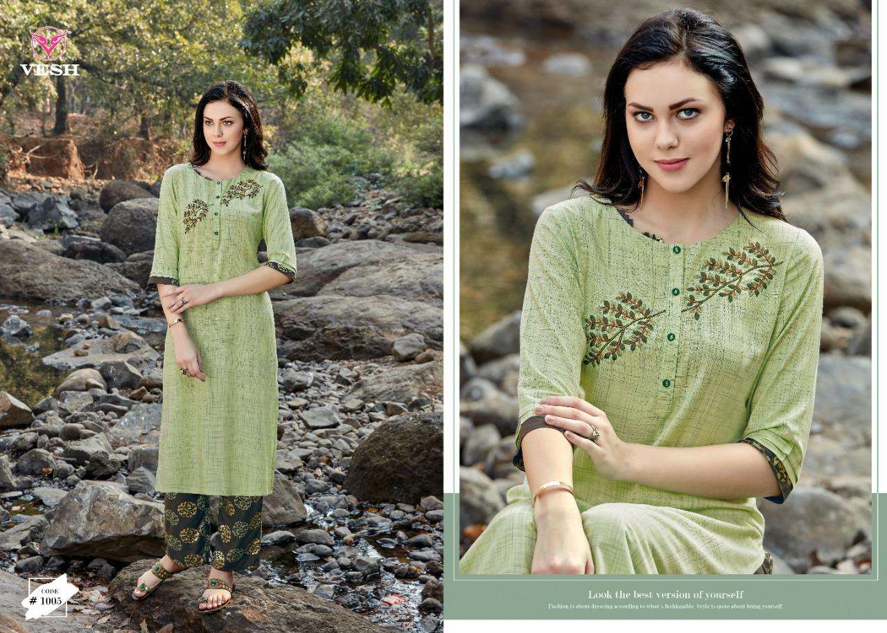 SAHELI BY VESH 1001 TO 1008 SERIES BEAUTIFUL COLORFUL STYLISH FANCY CASUAL WEAR & ETHNIC WEAR & READY TO WEAR RAYON WITH FANCY WORK KURTIS AT WHOLESALE PRICE