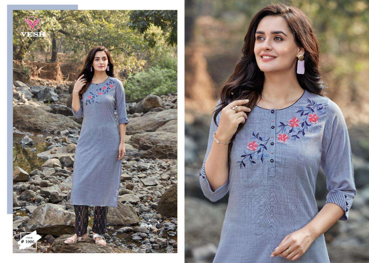 SAHELI BY VESH 1001 TO 1008 SERIES BEAUTIFUL COLORFUL STYLISH FANCY CASUAL WEAR & ETHNIC WEAR & READY TO WEAR RAYON WITH FANCY WORK KURTIS AT WHOLESALE PRICE