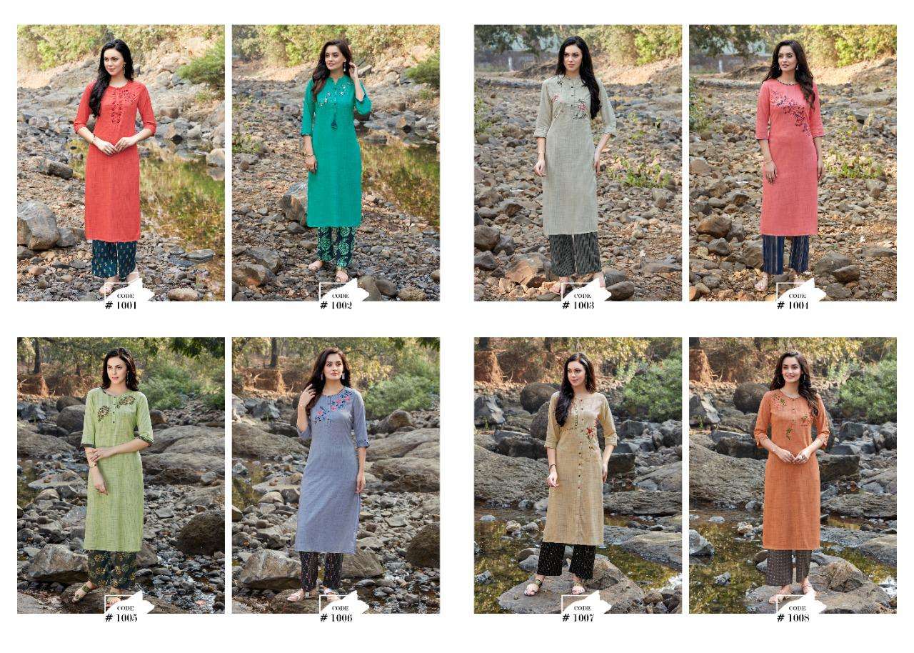 SAHELI BY VESH 1001 TO 1008 SERIES BEAUTIFUL COLORFUL STYLISH FANCY CASUAL WEAR & ETHNIC WEAR & READY TO WEAR RAYON WITH FANCY WORK KURTIS AT WHOLESALE PRICE