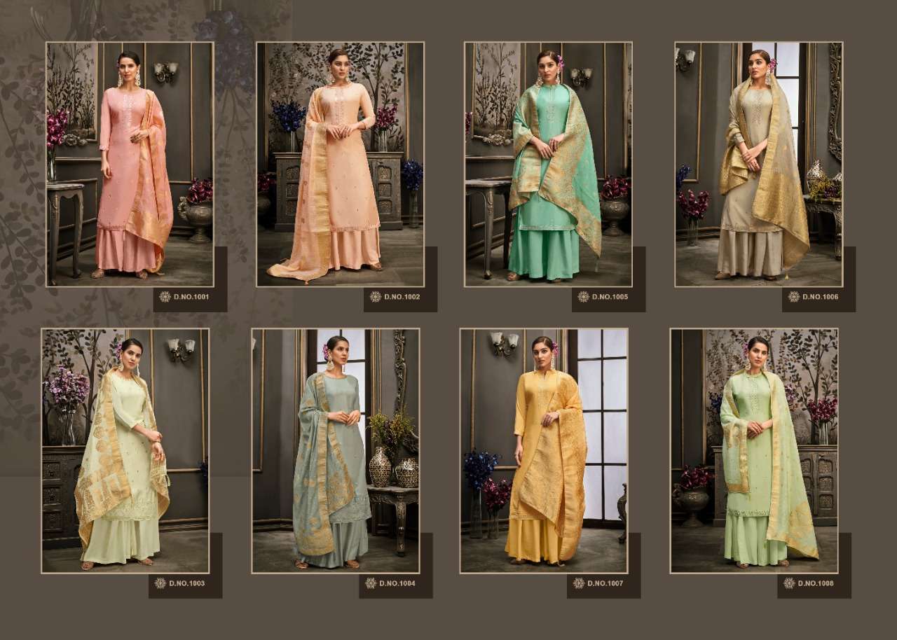 SAMAARA BY ZSM 1001 TO 1008 SERIES BEAUTIFUL STYLISH SHARARA SUITS FANCY COLORFUL CASUAL WEAR & ETHNIC WEAR & READY TO WEAR COTTON SILK EMBROIDERED DRESSES AT WHOLESALE PRICE