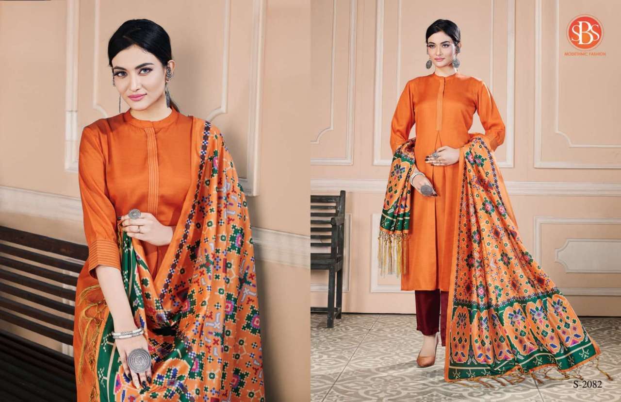 NIKHAR BY SBS 2081 TO 2084 SERIES BEAUTIFUL SUITS COLORFUL STYLISH FANCY CASUAL WEAR & ETHNIC WEAR PURE TUSSAR SILK DRESSES AT WHOLESALE PRICE