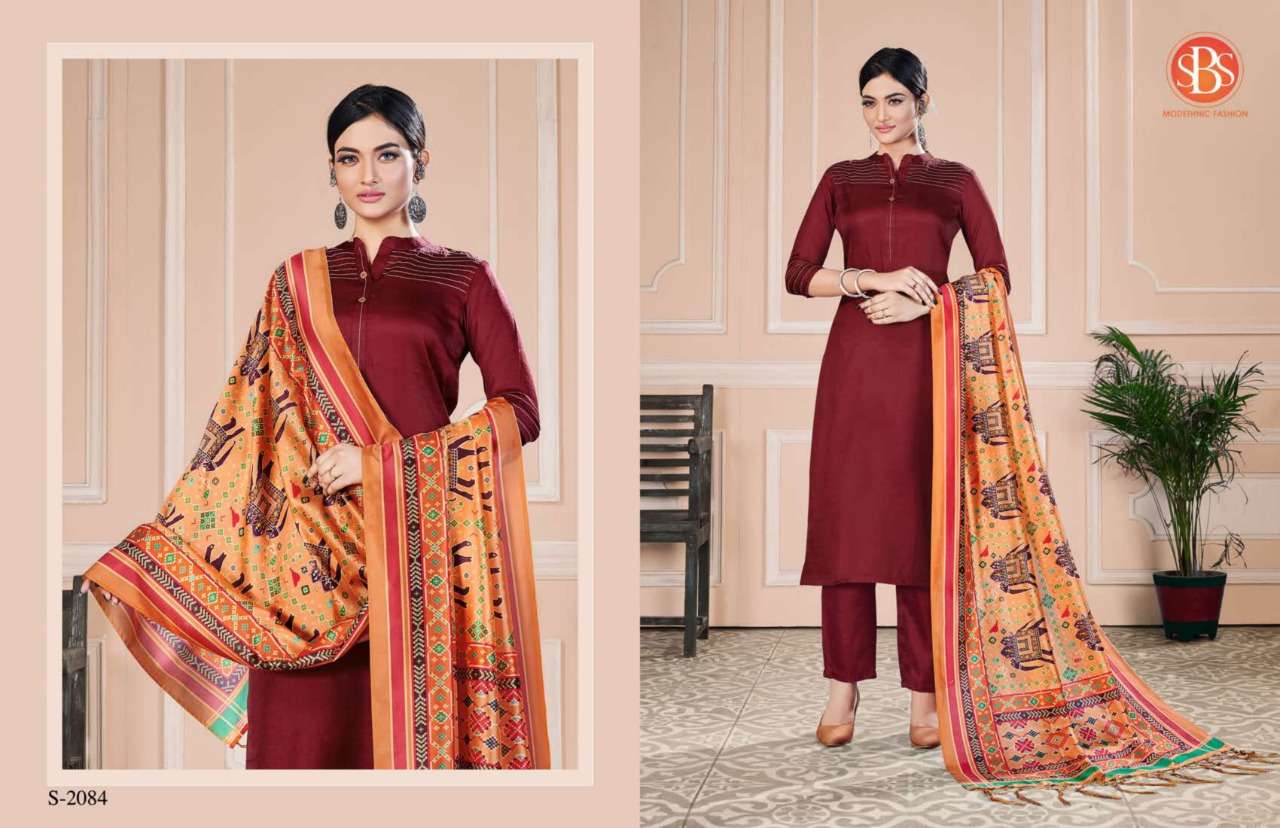 NIKHAR BY SBS 2081 TO 2084 SERIES BEAUTIFUL SUITS COLORFUL STYLISH FANCY CASUAL WEAR & ETHNIC WEAR PURE TUSSAR SILK DRESSES AT WHOLESALE PRICE