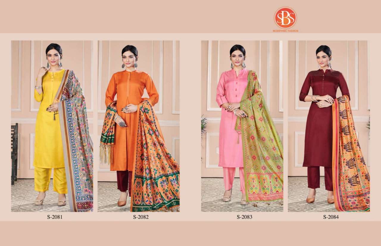 NIKHAR BY SBS 2081 TO 2084 SERIES BEAUTIFUL SUITS COLORFUL STYLISH FANCY CASUAL WEAR & ETHNIC WEAR PURE TUSSAR SILK DRESSES AT WHOLESALE PRICE