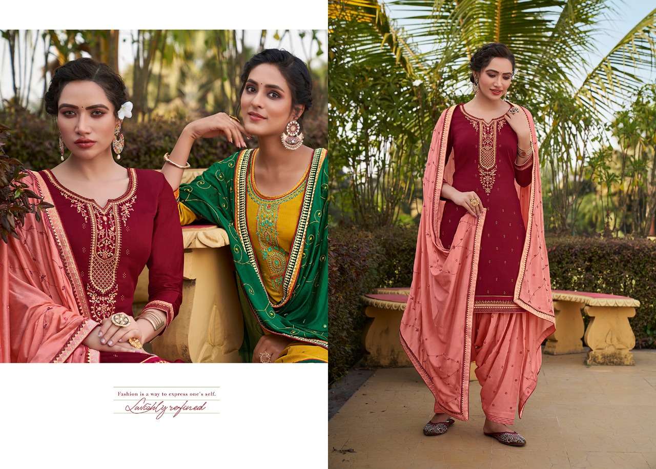DIAMOND PATIYALA BY KESSI FABRICS 101 TO 108 SERIES BEAUTIFUL SUITS COLORFUL STYLISH FANCY CASUAL WEAR & ETHNIC WEAR JAM SILK WITH DIAMOND WORK DRESSES AT WHOLESALE PRICE