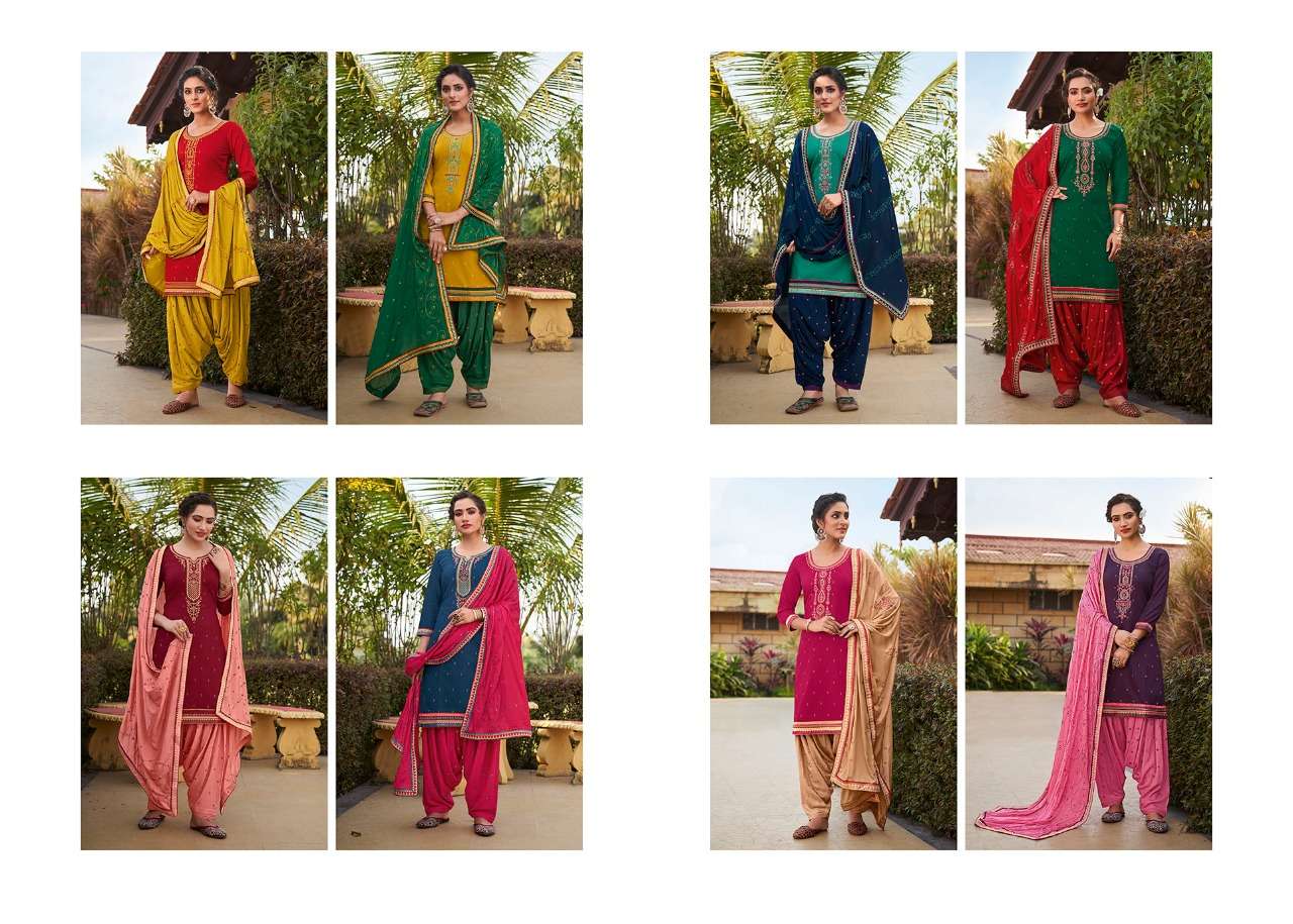 DIAMOND PATIYALA BY KESSI FABRICS 101 TO 108 SERIES BEAUTIFUL SUITS COLORFUL STYLISH FANCY CASUAL WEAR & ETHNIC WEAR JAM SILK WITH DIAMOND WORK DRESSES AT WHOLESALE PRICE