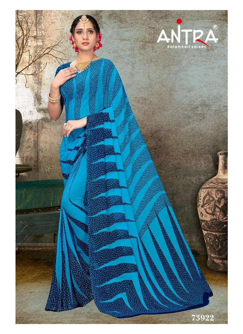 KITKAT BY ANTRA 73921 TO 73928 SERIES INDIAN TRADITIONAL WEAR COLLECTION BEAUTIFUL STYLISH FANCY COLORFUL PARTY WEAR & OCCASIONAL WEAR WEIGHTLESS SAREES AT WHOLESALE PRICE