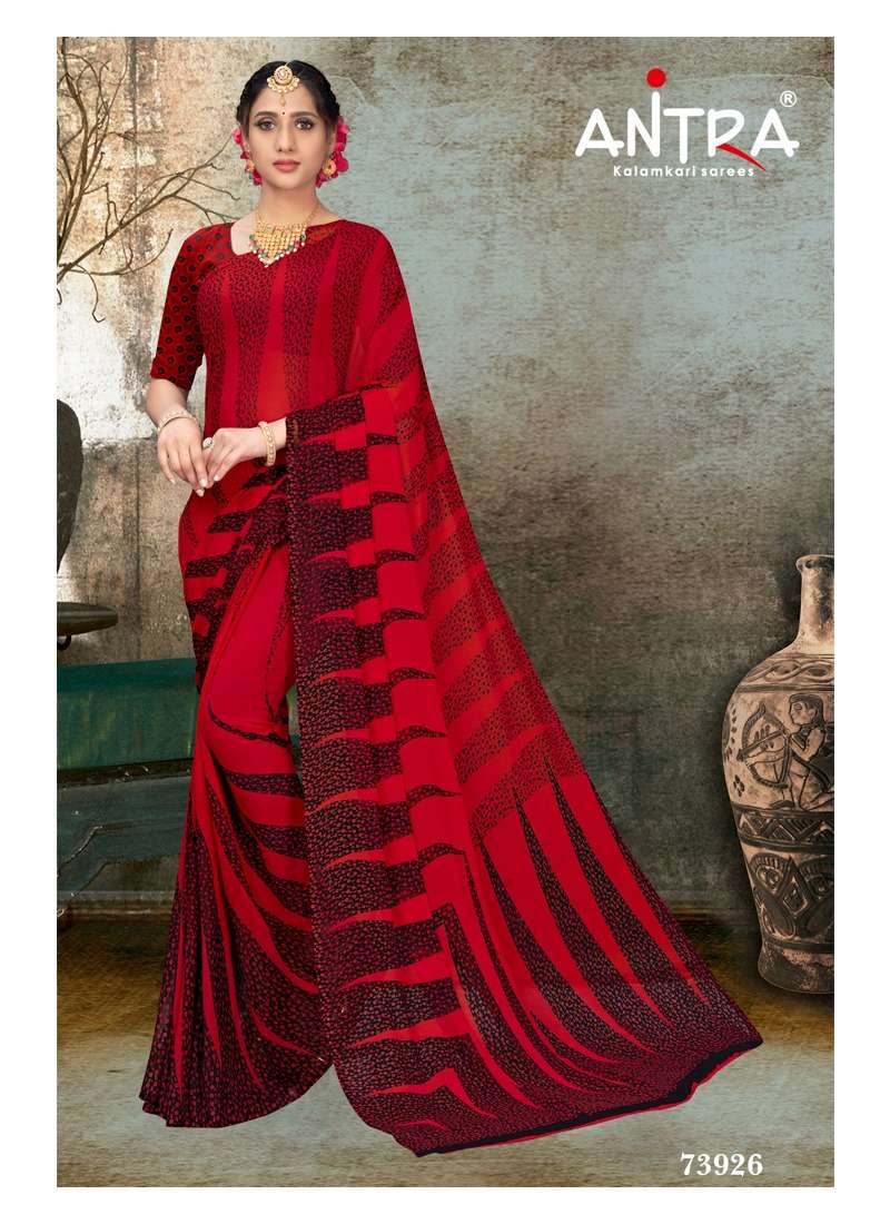 KITKAT BY ANTRA 73921 TO 73928 SERIES INDIAN TRADITIONAL WEAR COLLECTION BEAUTIFUL STYLISH FANCY COLORFUL PARTY WEAR & OCCASIONAL WEAR WEIGHTLESS SAREES AT WHOLESALE PRICE