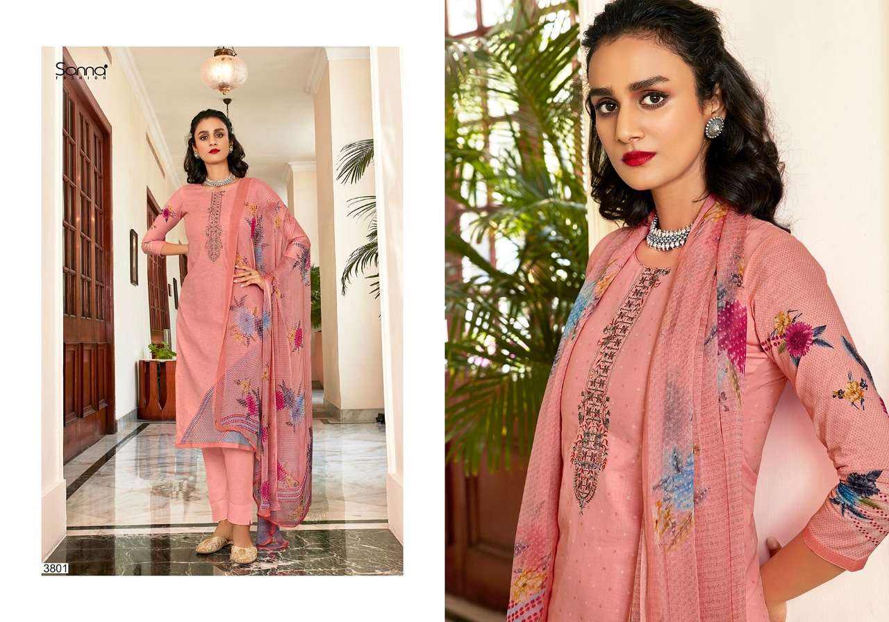 AKSHA BY SANNA FASHION 3801 TO 3810 SERIES BEAUTIFUL SUITS COLORFUL STYLISH FANCY CASUAL WEAR & ETHNIC WEAR PURE COTTON LAWN DIGITAL PRINT WITH FANCY WORK DRESSES AT WHOLESALE PRICE