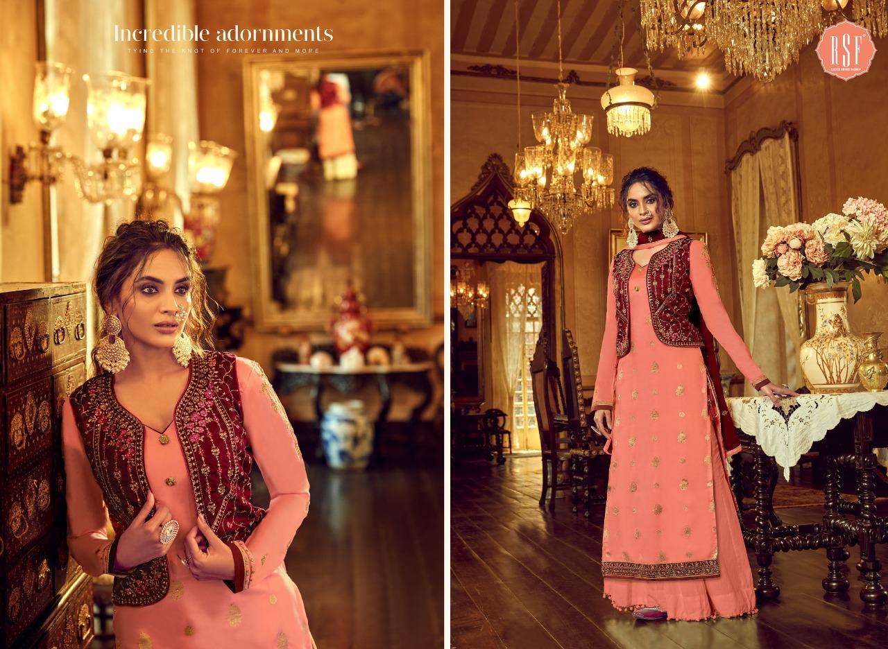 TAANI BY RIDDHI SIDDHI FASHION 18501 TO 18506 SERIES BEAUTIFUL STYLISH SHARARA SUITS FANCY COLORFUL CASUAL WEAR & ETHNIC WEAR & READY TO WEAR PURE SILK JACQUARD EMBROIDERED DRESSES AT WHOLESALE PRICE