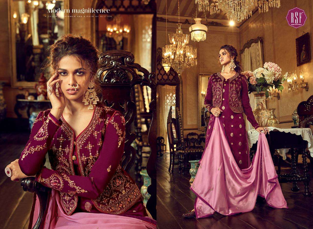 TAANI BY RIDDHI SIDDHI FASHION 18501 TO 18506 SERIES BEAUTIFUL STYLISH SHARARA SUITS FANCY COLORFUL CASUAL WEAR & ETHNIC WEAR & READY TO WEAR PURE SILK JACQUARD EMBROIDERED DRESSES AT WHOLESALE PRICE