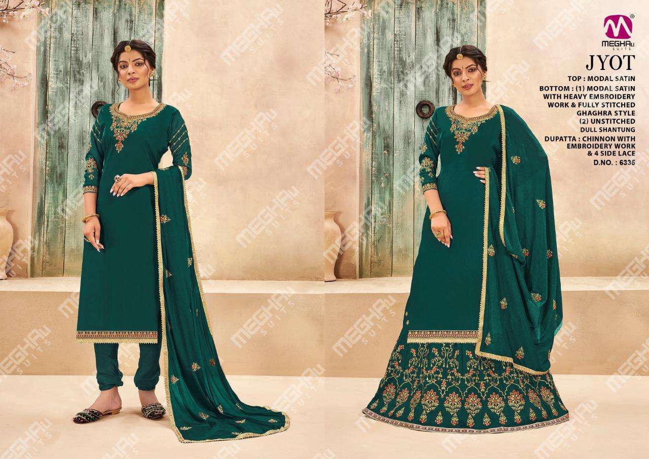 JYOT BY MEGHALI 6333 TO 6336 SERIES BEAUTIFUL SUITS COLORFUL STYLISH FANCY CASUAL WEAR & ETHNIC WEAR GEORGETTE EMBROIDERED DRESSES AT WHOLESALE PRICE