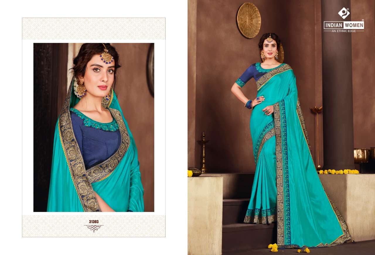 ORANGE VOL-15 BY INDIAN WOMEN 31302 TO 31313 SERIES INDIAN TRADITIONAL WEAR COLLECTION BEAUTIFUL STYLISH FANCY COLORFUL PARTY WEAR & OCCASIONAL WEAR TWO TONE SILK EMBROIDERED SAREES AT WHOLESALE PRICE