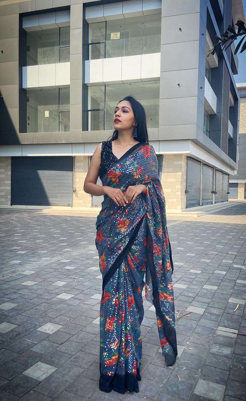 VV SENORITA BY FASHID WHOLESALE INDIAN TRADITIONAL WEAR COLLECTION BEAUTIFUL STYLISH FANCY COLORFUL PARTY WEAR & OCCASIONAL WEAR PREMIUM GEORGETTE SAREES AT WHOLESALE PRICE