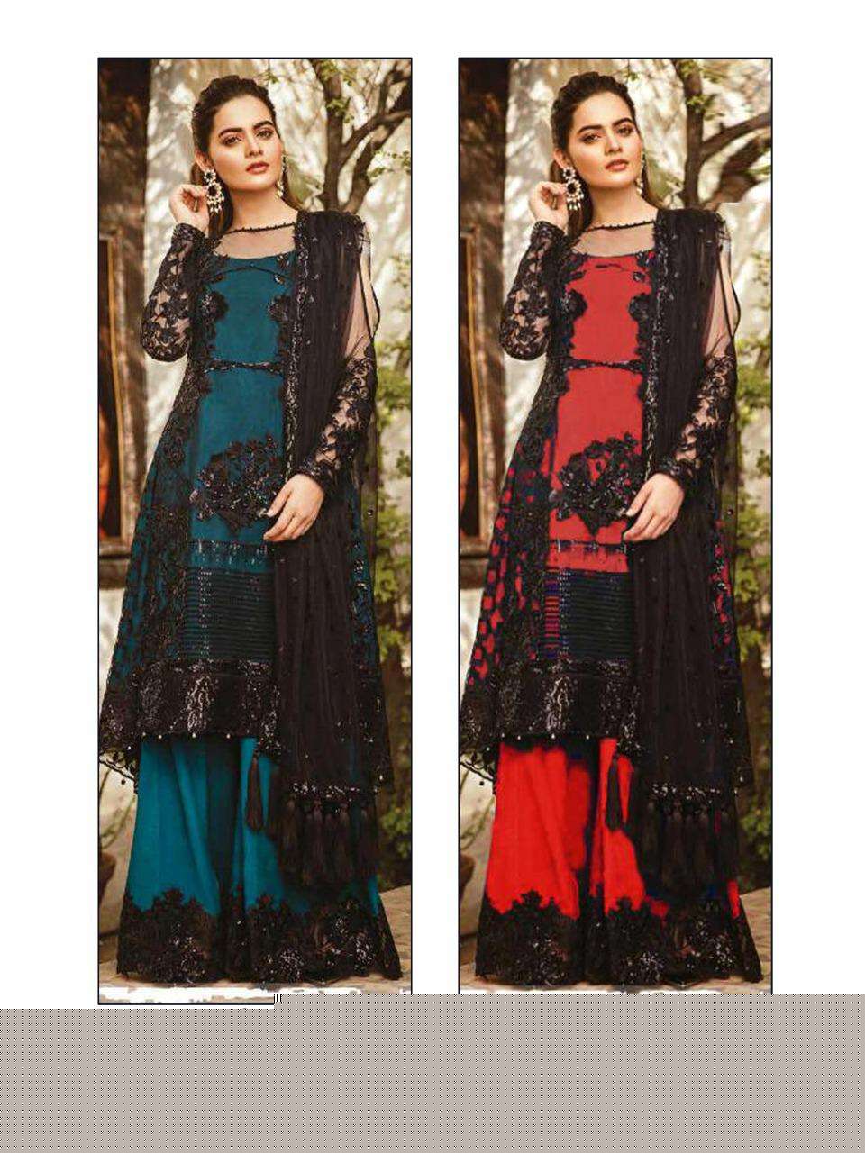 IMROZIA COLOURS BY KHAYYIRA 1004 TO 1004-B SERIES PAKISTANI SUITS BEAUTIFUL FANCY COLORFUL STYLISH PARTY WEAR & OCCASIONAL WEAR BUTTERFLY NET WITH EMBROIDERY DRESSES AT WHOLESALE PRICE
