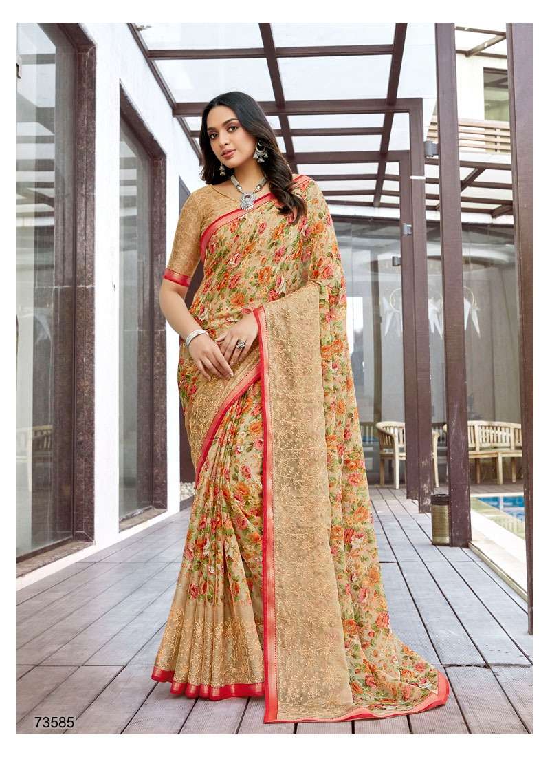 NAJRANA VOL-2 BY ANTRA 73581 TO 73590 SERIES INDIAN TRADITIONAL WEAR COLLECTION BEAUTIFUL STYLISH FANCY COLORFUL PARTY WEAR & OCCASIONAL WEAR CHIFFON PRINTED SAREES AT WHOLESALE PRICE