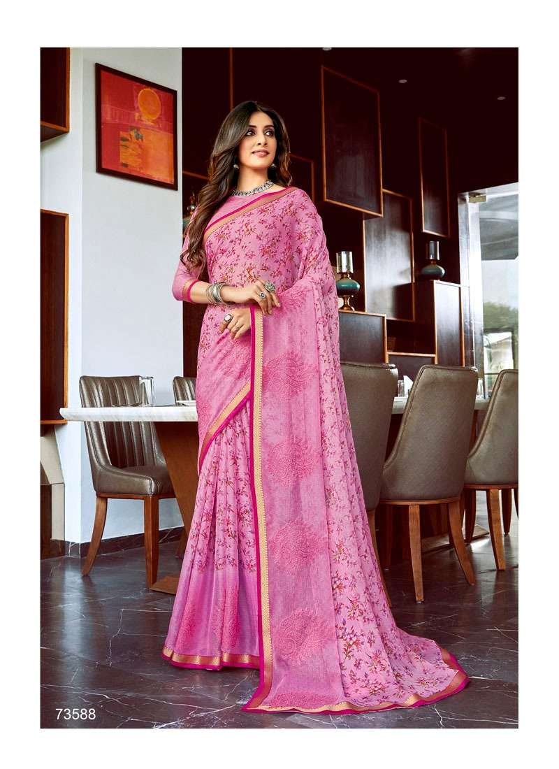 NAJRANA VOL-2 BY ANTRA 73581 TO 73590 SERIES INDIAN TRADITIONAL WEAR COLLECTION BEAUTIFUL STYLISH FANCY COLORFUL PARTY WEAR & OCCASIONAL WEAR CHIFFON PRINTED SAREES AT WHOLESALE PRICE