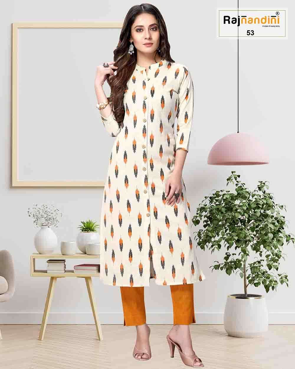 RAJNANDINI VOL-7 BY RAJNANDINI DESIGNER STYLISH FANCY COLORFUL BEAUTIFUL PARTY WEAR & ETHNIC WEAR COLLECTION PURE COTTON JAIPURI PRINT KURTIS AT WHOLESALE PRICE