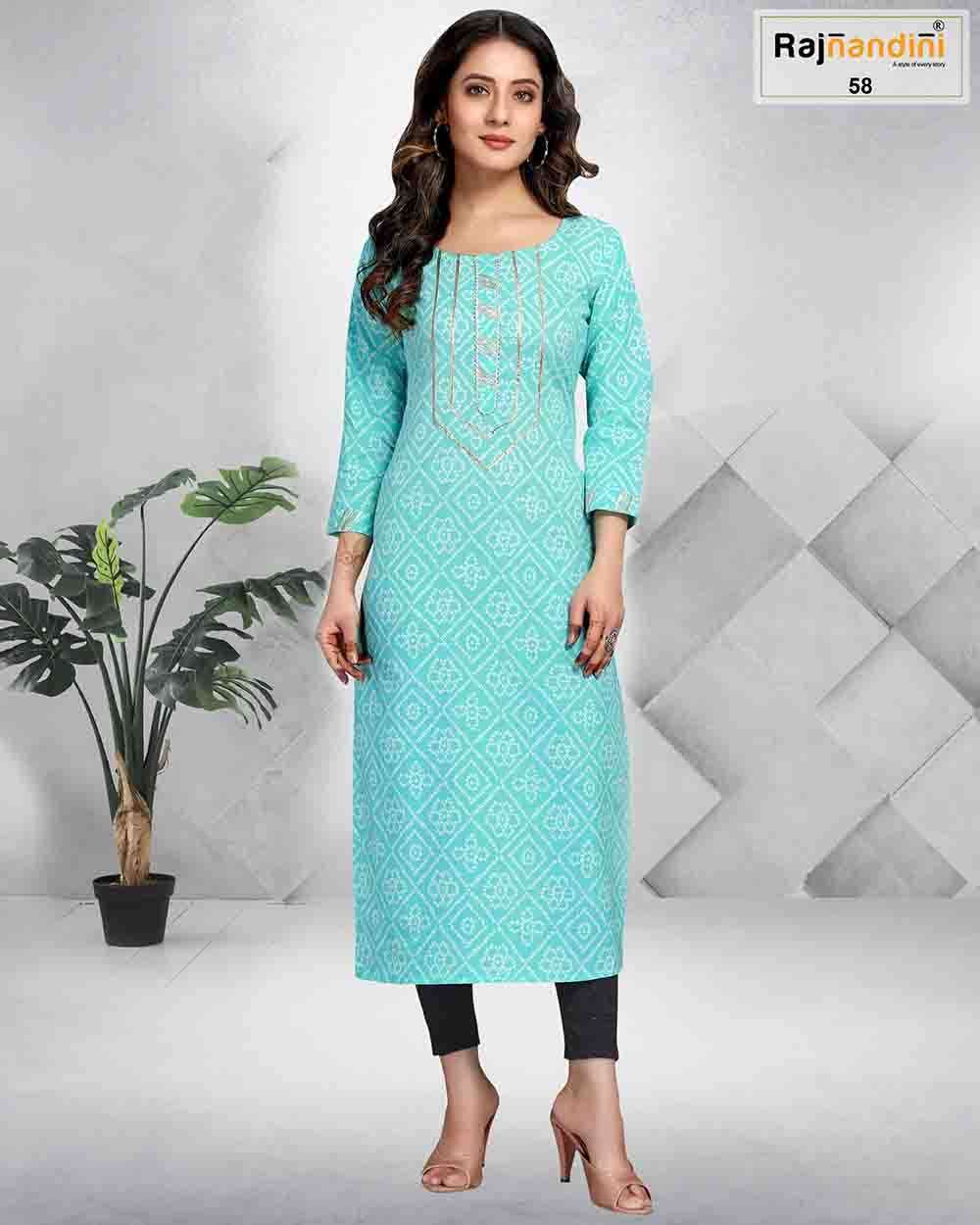 RAJNANDINI VOL-7 BY RAJNANDINI DESIGNER STYLISH FANCY COLORFUL BEAUTIFUL PARTY WEAR & ETHNIC WEAR COLLECTION PURE COTTON JAIPURI PRINT KURTIS AT WHOLESALE PRICE