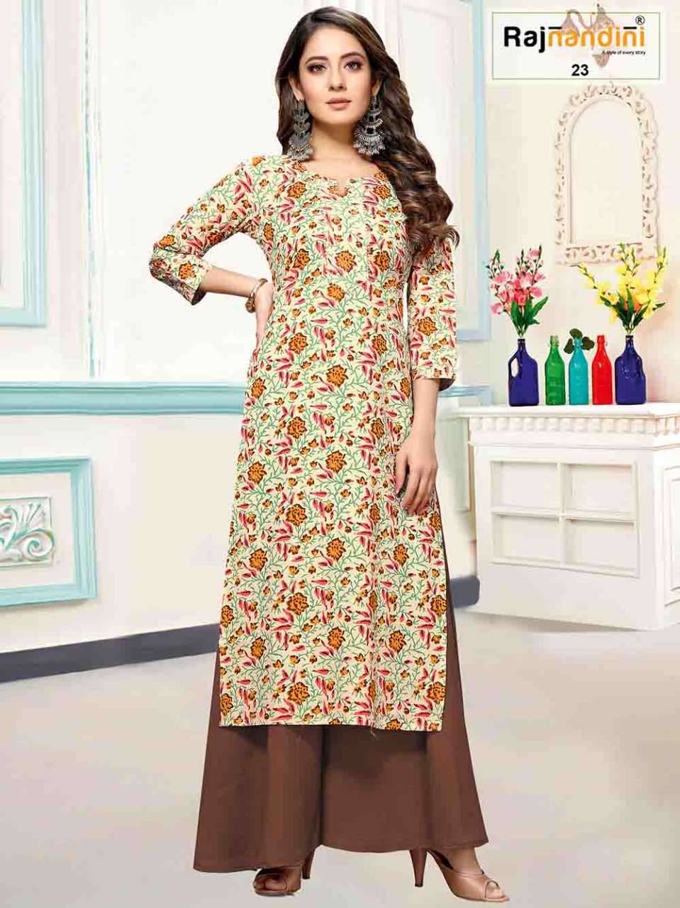JAIPURI VOL-3 BY RAJNANDINI DESIGNER STYLISH FANCY COLORFUL BEAUTIFUL PARTY WEAR & ETHNIC WEAR COLLECTION PURE COTTON PRINT KURTIS AT WHOLESALE PRICE