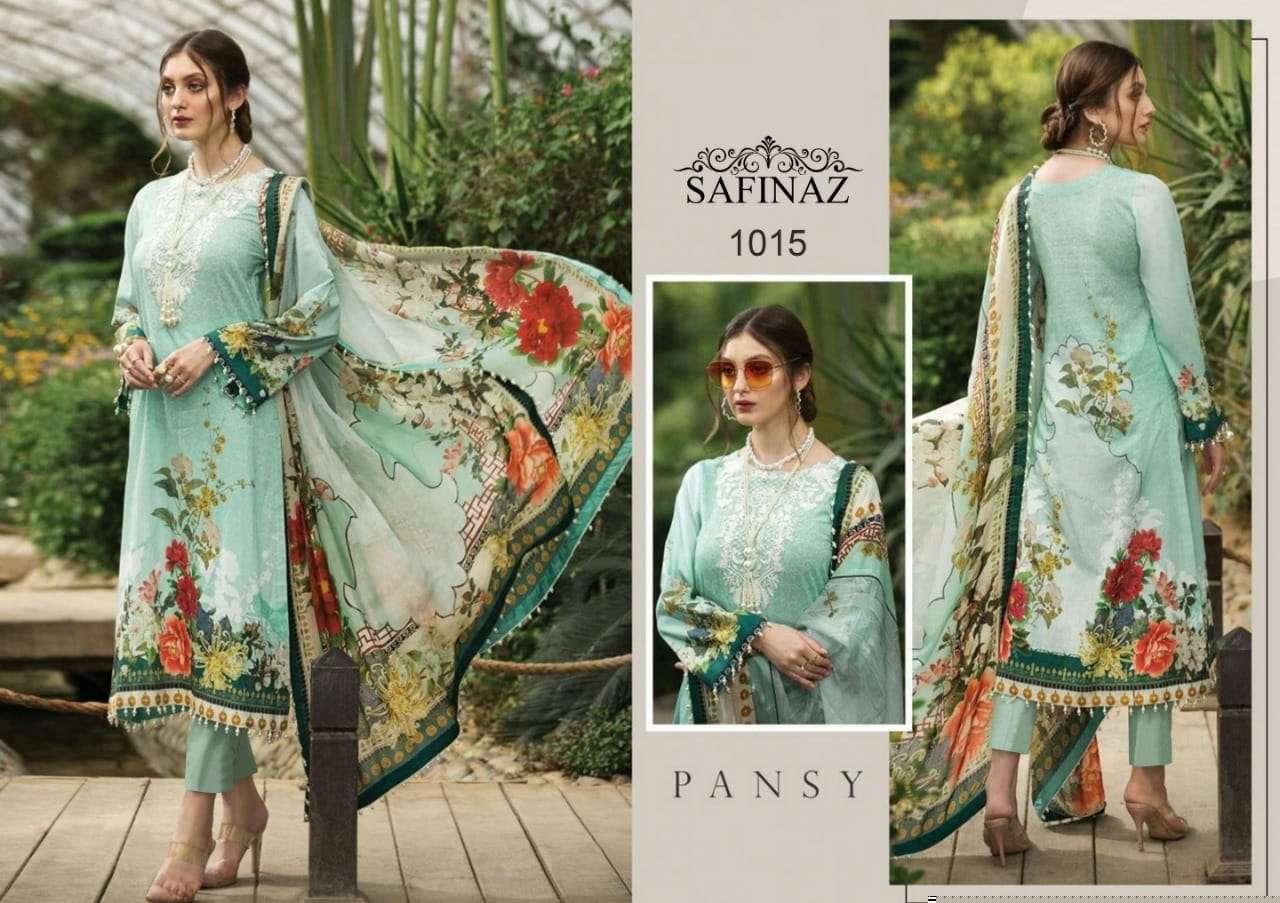 AFROZEH BY SAFINAZ 1013 TO 1018 SERIES BEAUTIFUL STYLISH PAKISATNI SUITS FANCY COLORFUL CASUAL WEAR & ETHNIC WEAR & READY TO WEAR PURE CAMBRIC COTTON WITH EMBROIDERY DRESSES AT WHOLESALE PRICE