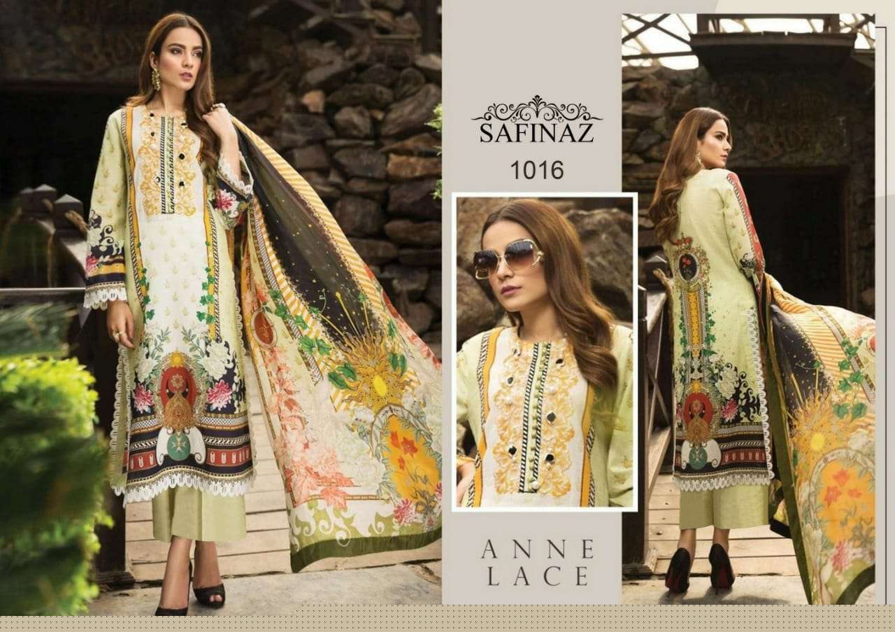 AFROZEH BY SAFINAZ 1013 TO 1018 SERIES BEAUTIFUL STYLISH PAKISATNI SUITS FANCY COLORFUL CASUAL WEAR & ETHNIC WEAR & READY TO WEAR PURE CAMBRIC COTTON WITH EMBROIDERY DRESSES AT WHOLESALE PRICE