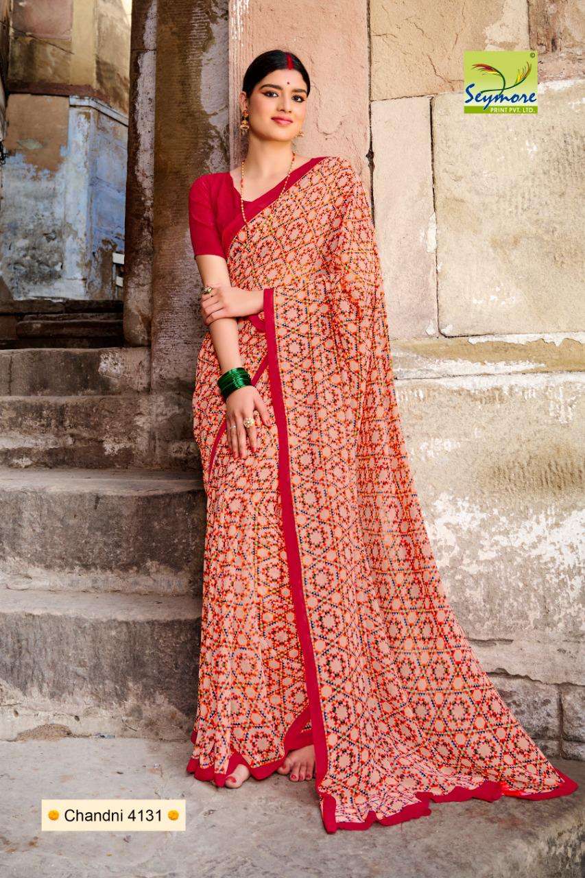 CHANDNI VOL-19 BY SEYMORE INDIAN TRADITIONAL WEAR COLLECTION BEAUTIFUL STYLISH FANCY COLORFUL PARTY WEAR & OCCASIONAL WEAR GEORGETTE PRINT SAREES AT WHOLESALE PRICE