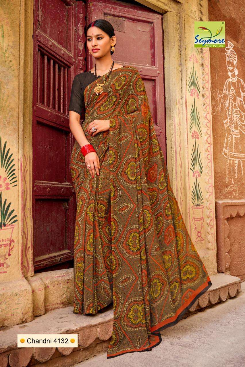 CHANDNI VOL-19 BY SEYMORE INDIAN TRADITIONAL WEAR COLLECTION BEAUTIFUL STYLISH FANCY COLORFUL PARTY WEAR & OCCASIONAL WEAR GEORGETTE PRINT SAREES AT WHOLESALE PRICE